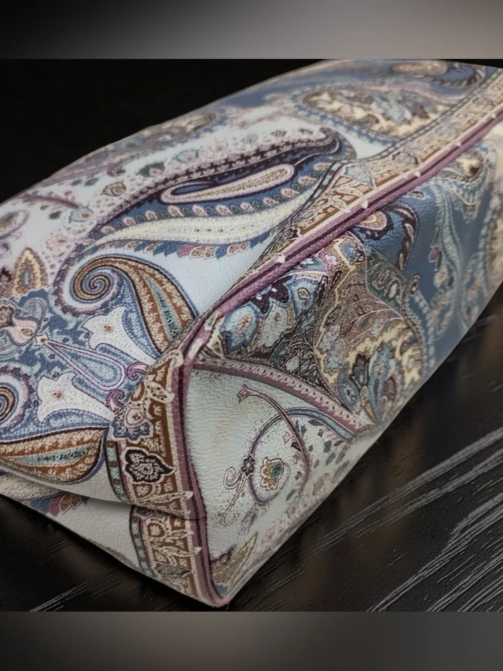 ETRO 2015 Paisley Leather Tote Bag 😍🩵💙